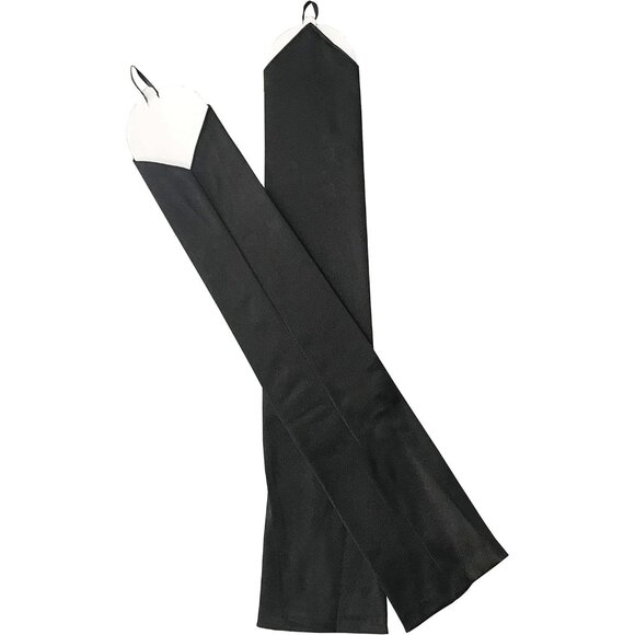 Women's Beautiful Black Long Satin Finger Loop Gloves Bridal Part Prom - Picture 3 of 4